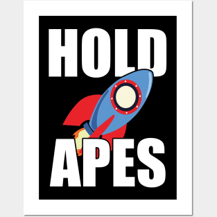 Hold Apes AMC Stock To The Moon Posters and Art